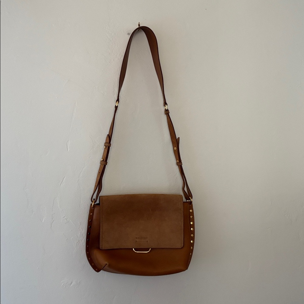 Isabel Marant Asli Leather and Suede Crossbody Bag.